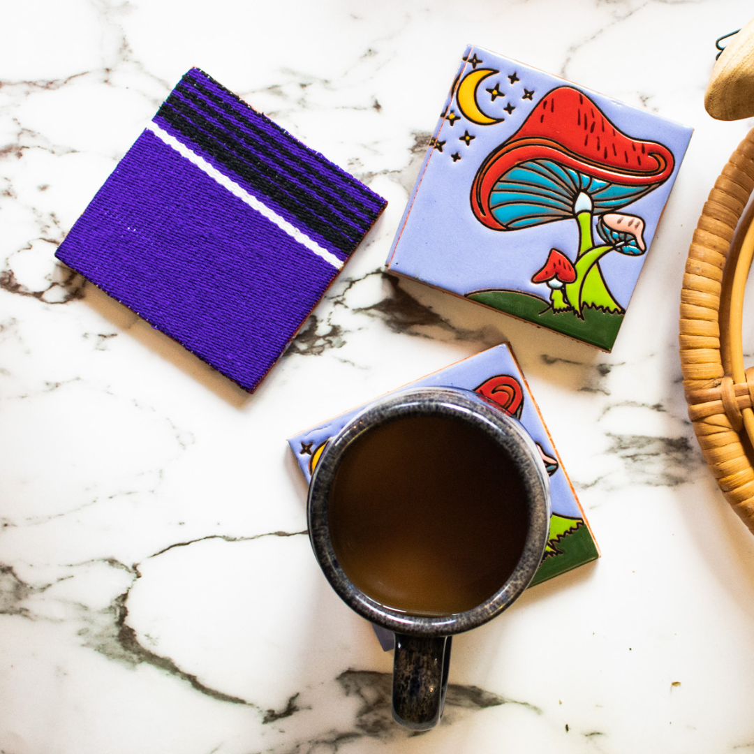 Trippy Mushroom Coaster Set | Modest&Co. Funny Coasters - 4ct.