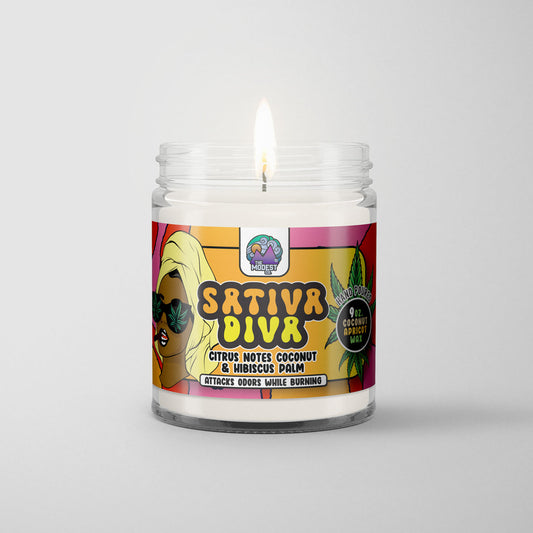 Sativa Diva Odor Killing Candle - Citrus & Tropical Scents