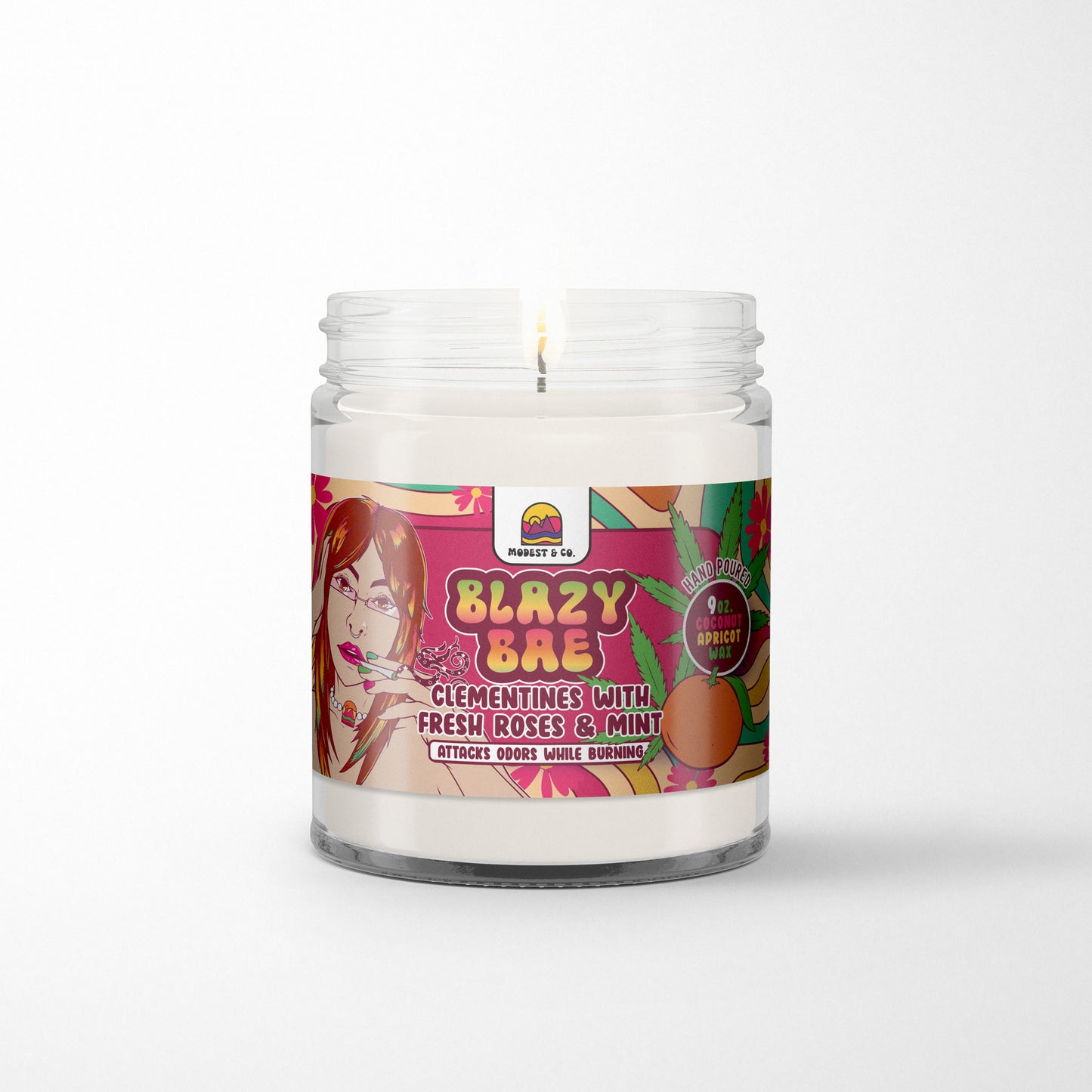 Blazy Bae Odor Fighting Candle - Clementine, Mint & Roses