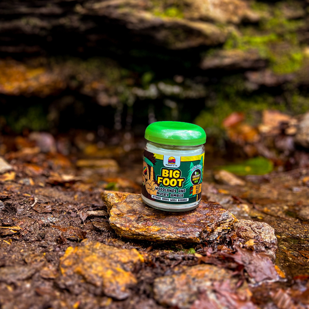 Our Big Foot, Odor Eliminating Candle uses odor fighting ingredients with coconut apricot wax. This is one of our most popular scents we offer! Come check out Big Foot Odor Fighting Candle - the scented candle that pays homage to all cryptids!